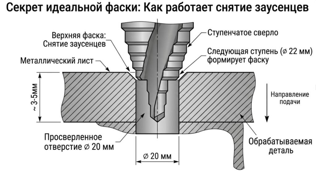 Как сверлить ступенчатым конусным сверлом
