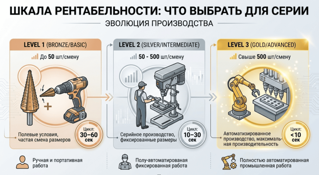 Как сверлить ступенчатым конусным сверлом