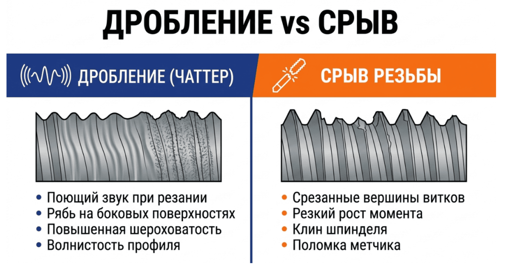 Дробление при нарезании